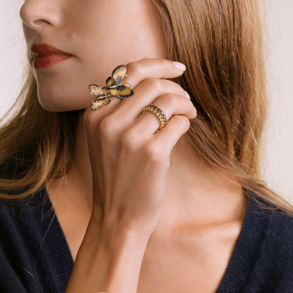 Butterflies 18ct Gold Diamond Duet Ring | Annoushka jewelley